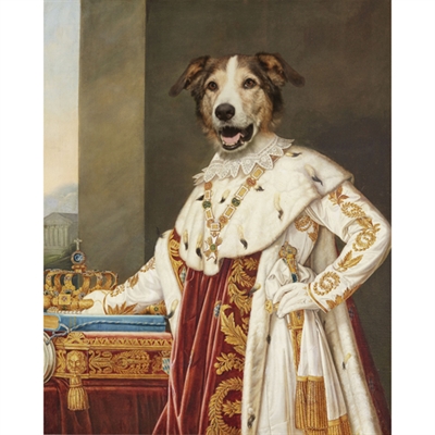 Custom Royal Dog Portrait from Portrait King Ludwig I of Bavaria Painting,by myDaVinci - myDaVinci